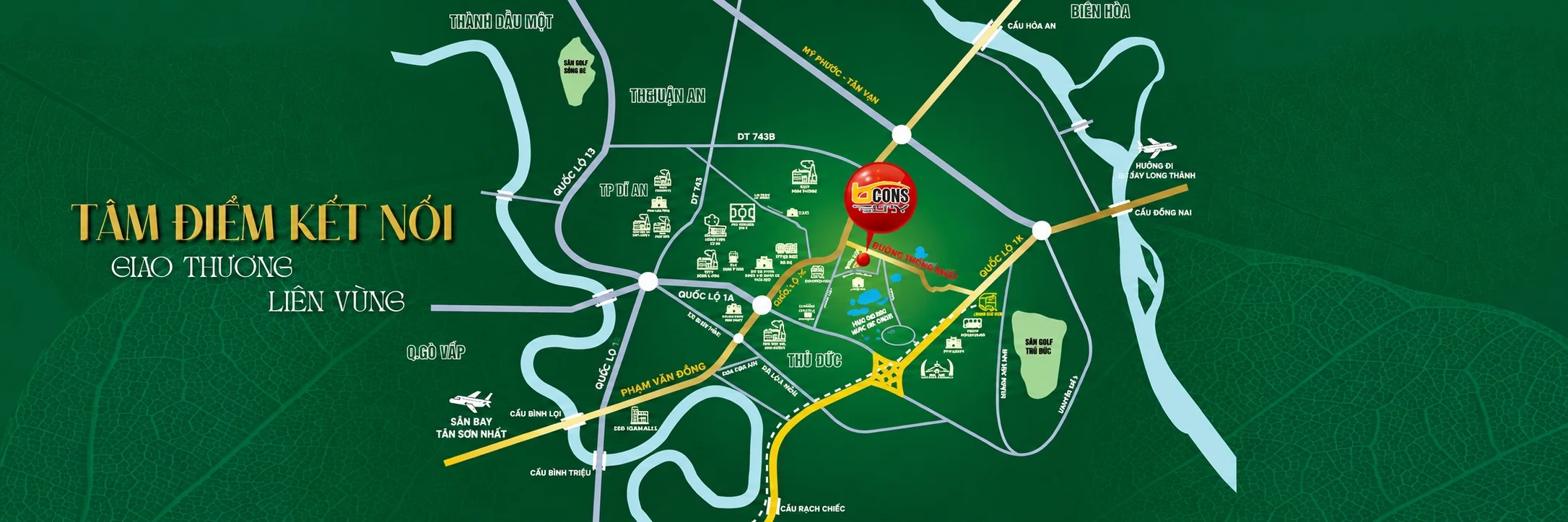 Vị trí dự án Bcons City - Tháp Bcons City